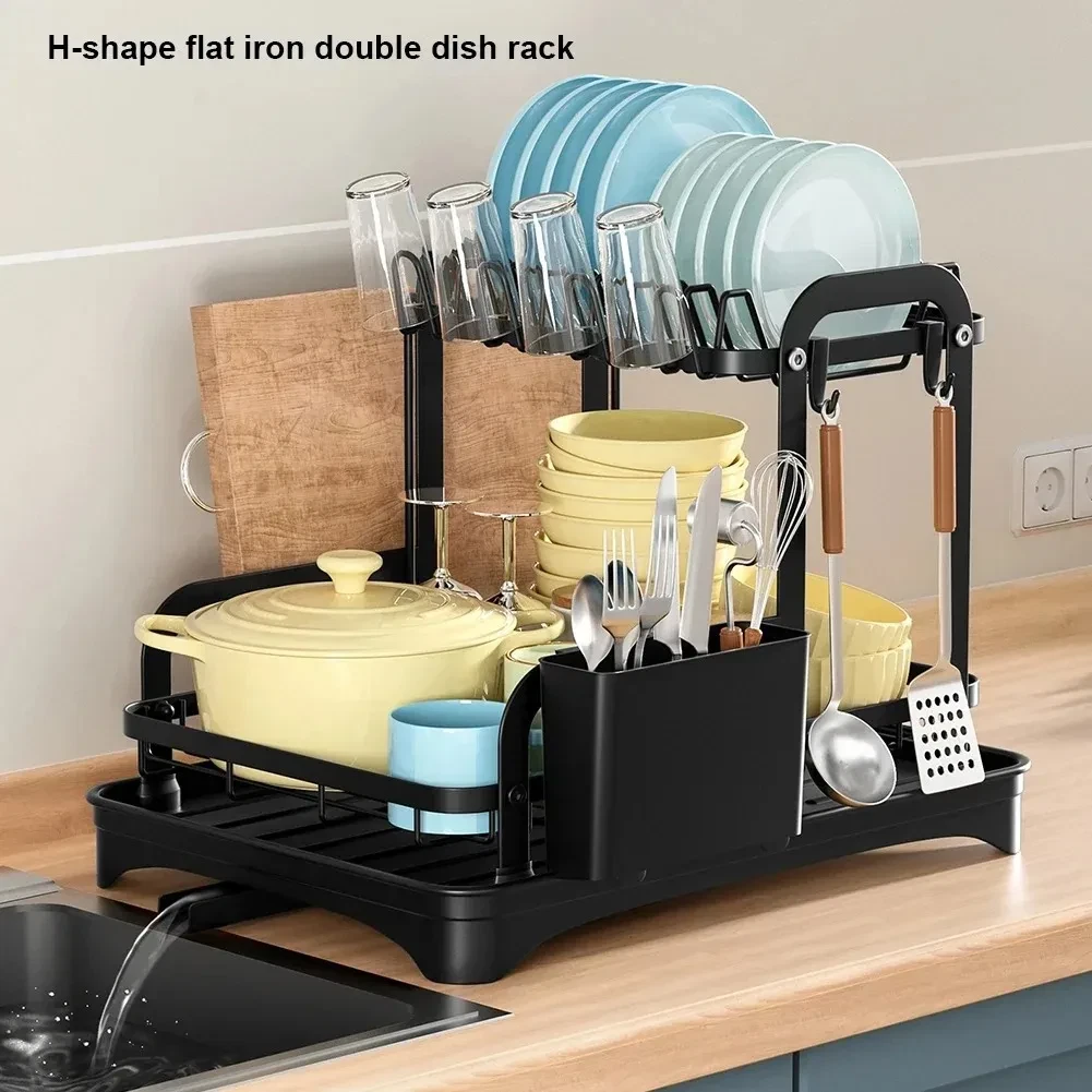 2-Tier Foldable Dish Drying Rack - Image 2